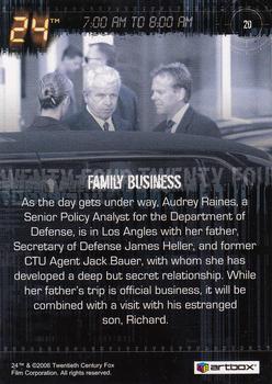 2006 ArtBox 24 Season 4 #20 Family Business Back