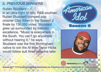 2007 Comic Images American Idol Season 6 #5 Ruben Studdard - 1 Back