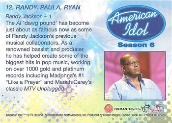 2007 Comic Images American Idol Season 6 #12 Randy Jackson - 1 Back