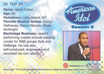 2007 Comic Images American Idol Season 6 #25 Jared Cotter Back