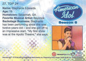 2007 Comic Images American Idol Season 6 #27 Stephanie Edwards Back