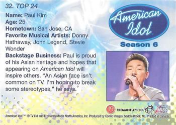 2007 Comic Images American Idol Season 6 #32 Paul Kim Back