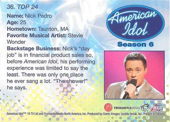 2007 Comic Images American Idol Season 6 #36 Nick Pedro Back