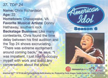2007 Comic Images American Idol Season 6 #37 Chris Richardson Back