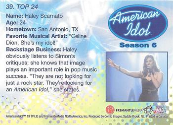 2007 Comic Images American Idol Season 6 #39 Haley Scarnato Back