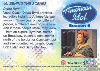 2007 Comic Images American Idol Season 6 #46 Debra Byrd - Vocal Coach Back
