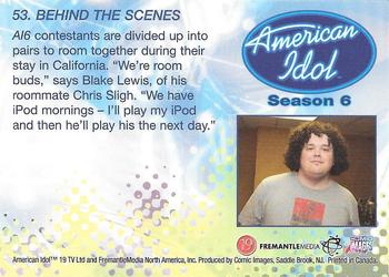 2007 Comic Images American Idol Season 6 #53 AI6 contestants are divided up into pairs to... Back