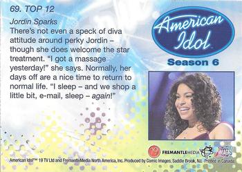2007 Comic Images American Idol Season 6 #69 Jordin Sparks Back