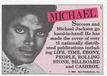 1984 Topps Michael Jackson #1 Michael Jackson Back
