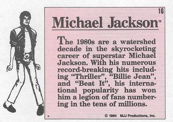 1984 Topps Michael Jackson #16 The 1980s are a watershed decade in the… Back