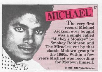 1984 Topps Michael Jackson #17 The very first record Michael Jackson ever bought… Back