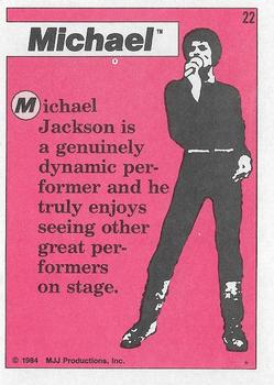 1984 Topps Michael Jackson #22 Michael Jackson is a genuinely dynamic performer… Back