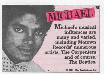 1984 Topps Michael Jackson #28 Michael's musical influences are many and varied… Back