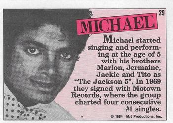1984 Topps Michael Jackson #29 Michael started singing and performing at the age… Back