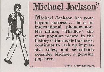 1984 Topps Michael Jackson #33 Michael Jackson has gone beyond success … Back