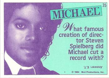 1984 Topps Michael Jackson #35 What famous creation of director Steven... Back