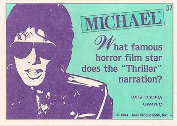 1984 Topps Michael Jackson #37 What famous horror film star does the.... Back