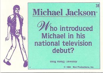 1984 Topps Michael Jackson #38 Who introduced Michael in his national... Back
