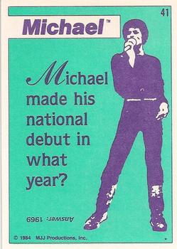 1984 Topps Michael Jackson #41 Michael made his national debut in... Back