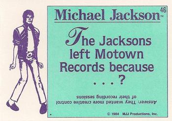 1984 Topps Michael Jackson #46 The Jacksons left Motown records... Back