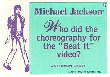 1984 Topps Michael Jackson #47 Who did the choreography for the 