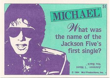 1984 Topps Michael Jackson #51 What was the name of the Jackson Five's... Back