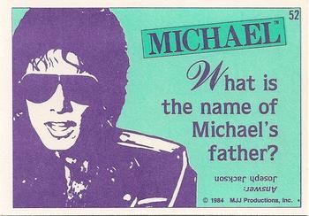 1984 Topps Michael Jackson #52 What is the name of Michael's father? Back