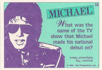 1984 Topps Michael Jackson #59 What was the name of the TV show... Back