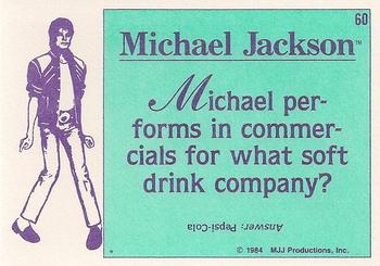 1984 Topps Michael Jackson #60 Michael performs in commercials for... Back