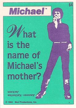 1984 Topps Michael Jackson #64 What is the name of Michael's mother? Back