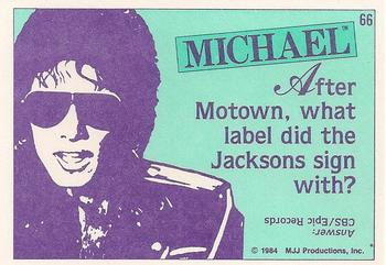 1984 Topps Michael Jackson #66 After Motown what label did the Jacksons... Back
