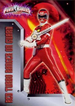 1997 Bandai Power Rangers Turbo #8 Red Turbo Ranger on Guard Front