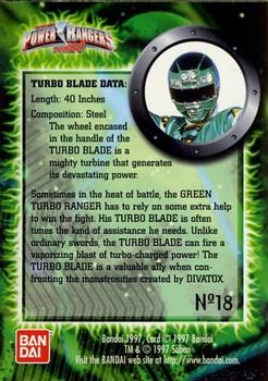 1997 Bandai Power Rangers Turbo #18 Turbo Blade at the Ready Back