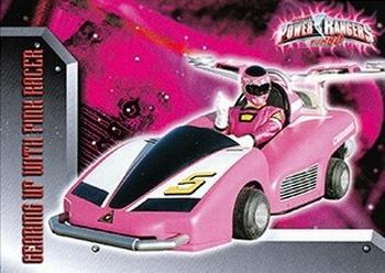 1997 Bandai Power Rangers Turbo #26 Gearing Up with Pink Racer Front