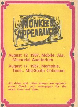 1967 Donruss The Monkees C #34-C Micky Dolenz Back