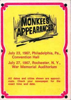 1967 Donruss The Monkees C #42-C Peter Tork Back