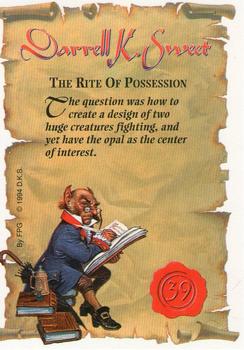 1994 FPG Darrell K. Sweet #39 The Rite of Possession Back