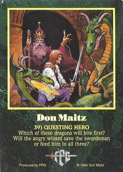 1994 FPG Don Maitz #39 Questing Hero Back