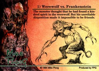1994 FPG Mike Ploog #1 Werewolf vs. Frankenstein Back