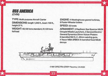 1991-92 Spectra Star Desert Storm Troops #77 USS America Back