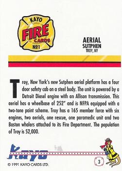 1991 Kayo Fire Engines #3 Aerial, Troy, NY Back