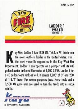 1991 Kayo Fire Engines #4 Ladder 1, Key West, FL Back