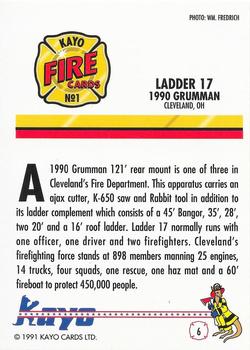 1991 Kayo Fire Engines #6 Ladder 17, Cleveland, OH Back