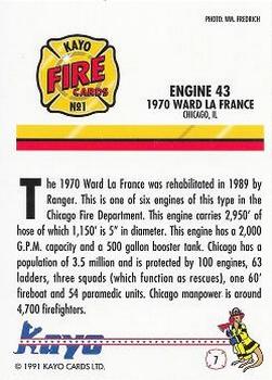 1991 Kayo Fire Engines #7 Engine 34, Chicago, II Back