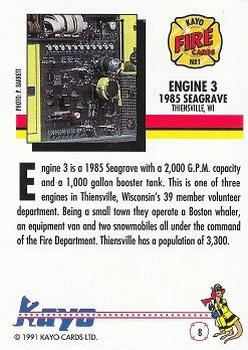 1991 Kayo Fire Engines #8 Engine 3, Thiensville, WI Back