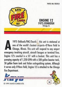 1991 Kayo Fire Engines #10 Engine 12, Chicago, IL Back