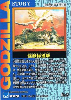 1995 JPP/Amada Godzilla #8 1968 Monster Total Advancement Back