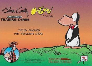 1995 Krome Bloom County / Outland #45 Opus shows his tender side. Back