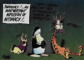 1995 Krome Bloom County / Outland #45 Opus shows his tender side. Front