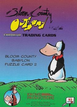1995 Krome Bloom County / Outland #92 Bloom County Babylon Puzzle Card 2 Back